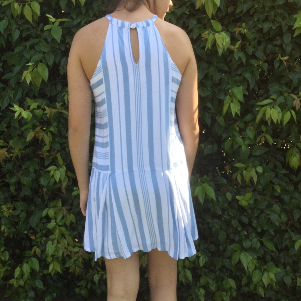 Lightweight Blue and White Stripped Panel Dress