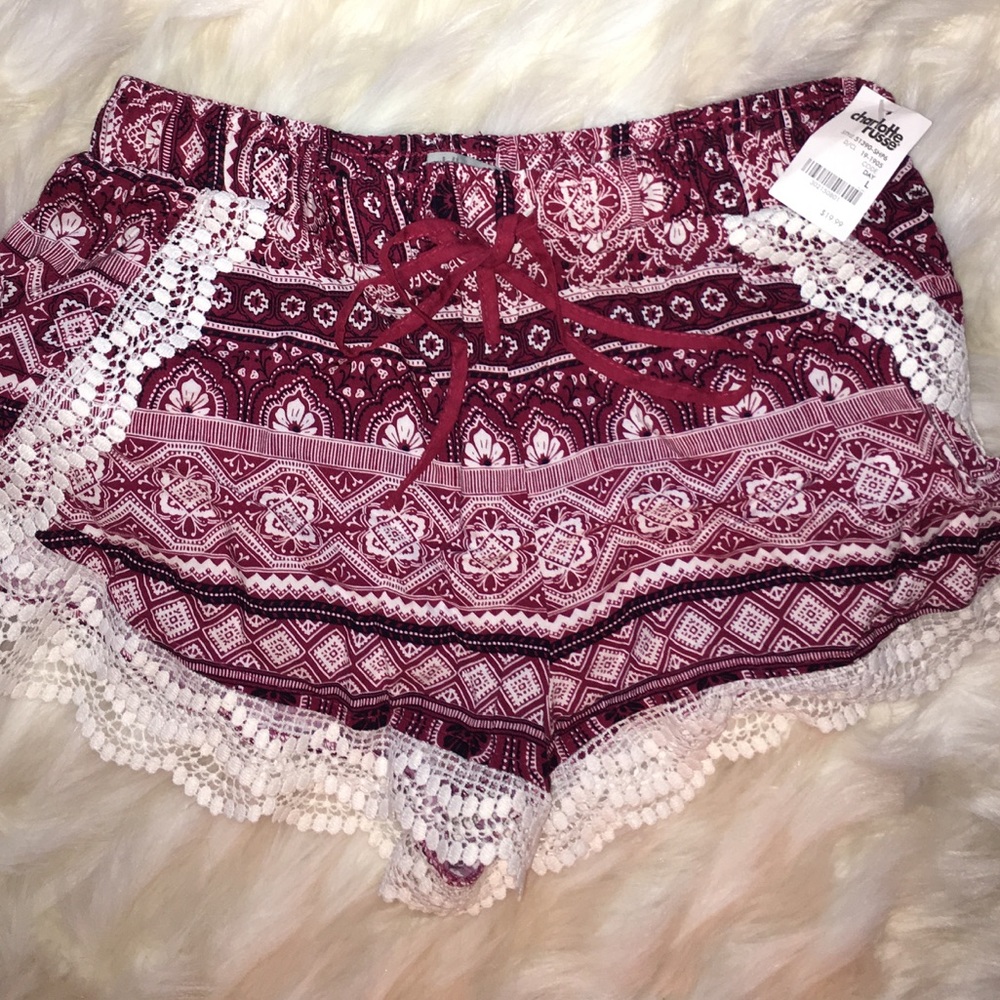 Charlotte Russe Red & Black Lounge Shorts - NWT- L