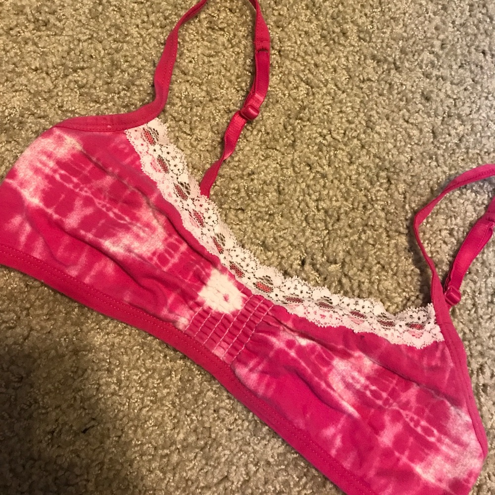 Candies pink tie dye bralette with lace