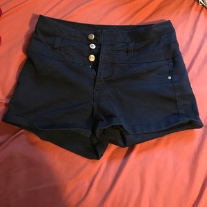 High waisted black shorts