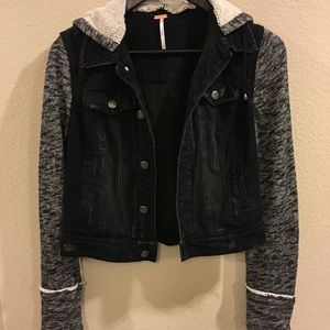 Free people hooded denim jacket