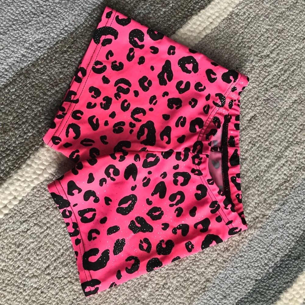 Pink animal print jazz shorts
