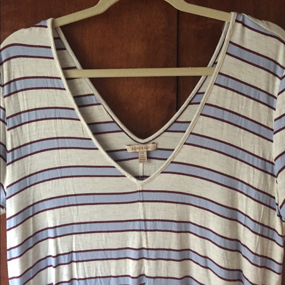 Anthro soft striped v neck tee - Picture 5 of 6