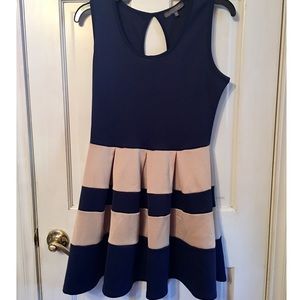 ✨New! Deep Blue/Cream Peplum Dress