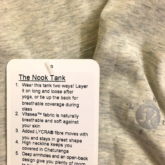 NWT Lululemon Wanderlust Nook Tank 2 Feather - Picture 3 of 3