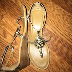 Coach gold heels