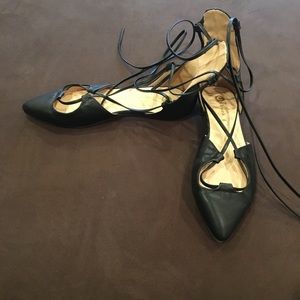 leather strap up flats - BRAND NEW.