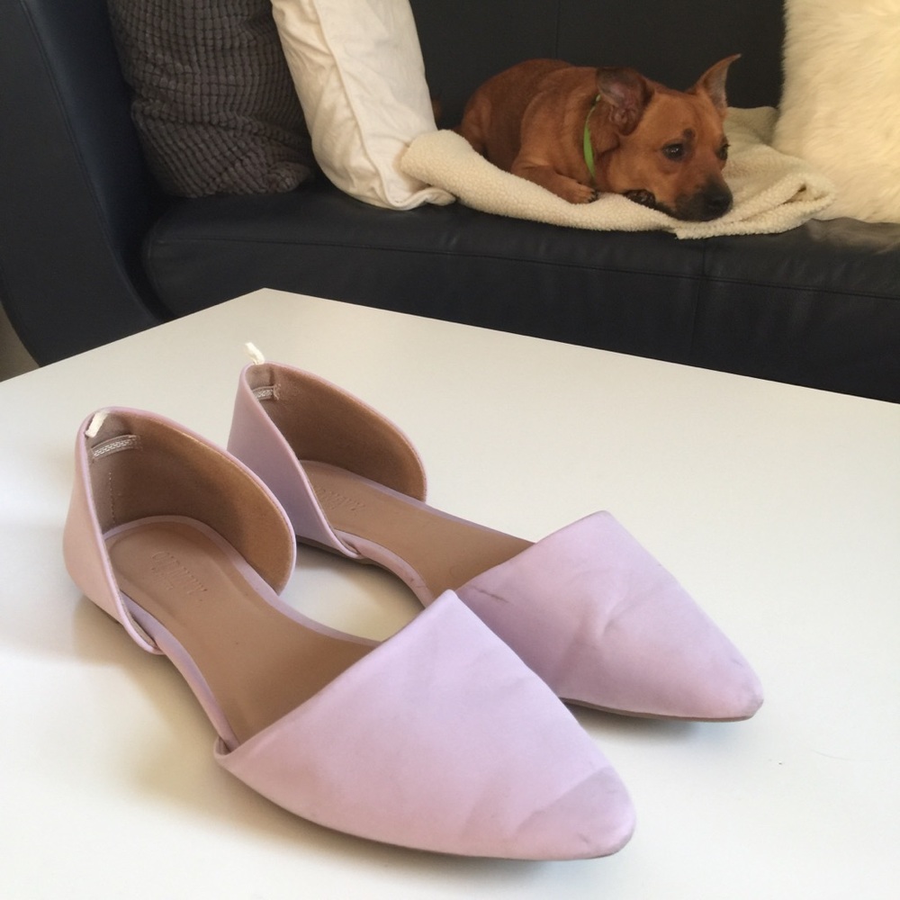 ON D'Orsay Style Pointed Toe Ballet Flats, Lilac