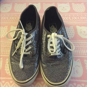 Silver/Gray Glitter Vans