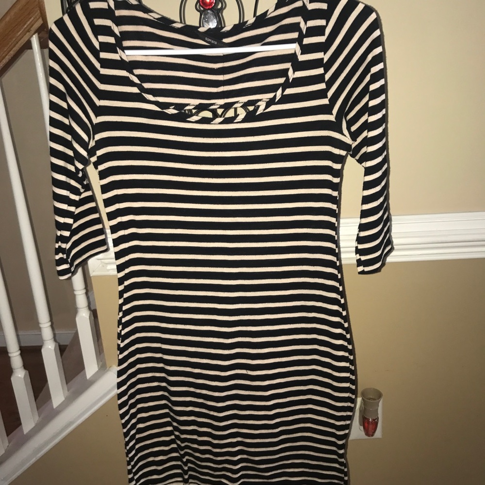 Black and Tan striped dress