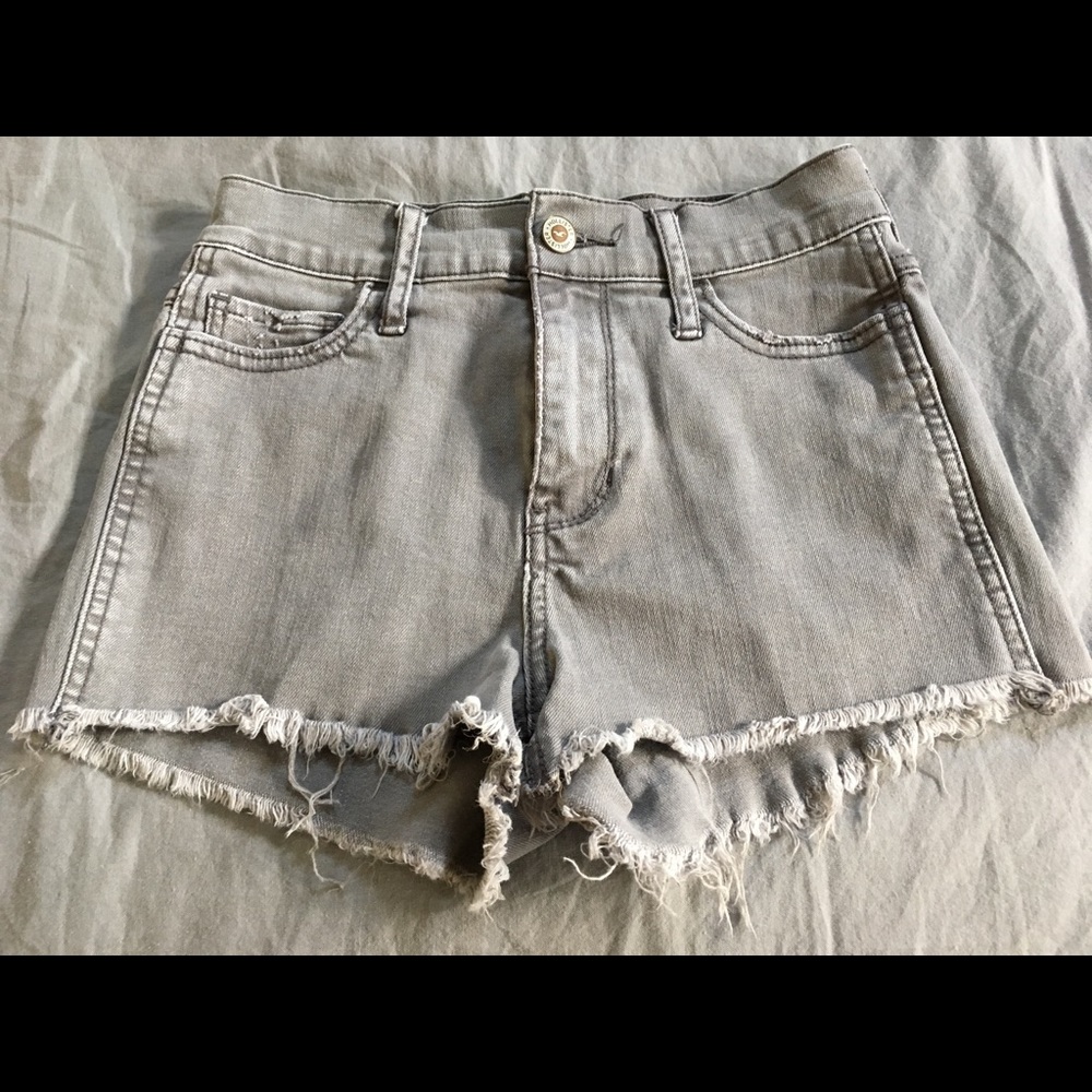 Grey distressed Hollister shorts
