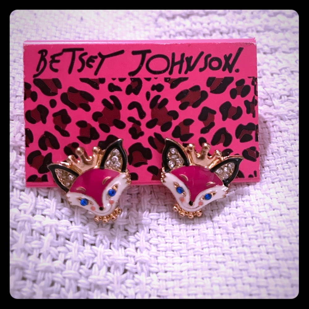 BETSEY JOHNSON FOX EARRINGS NWT