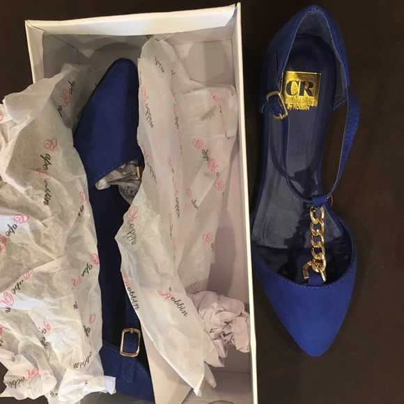 Blue suede flats - brand new. - Picture 2 of 3
