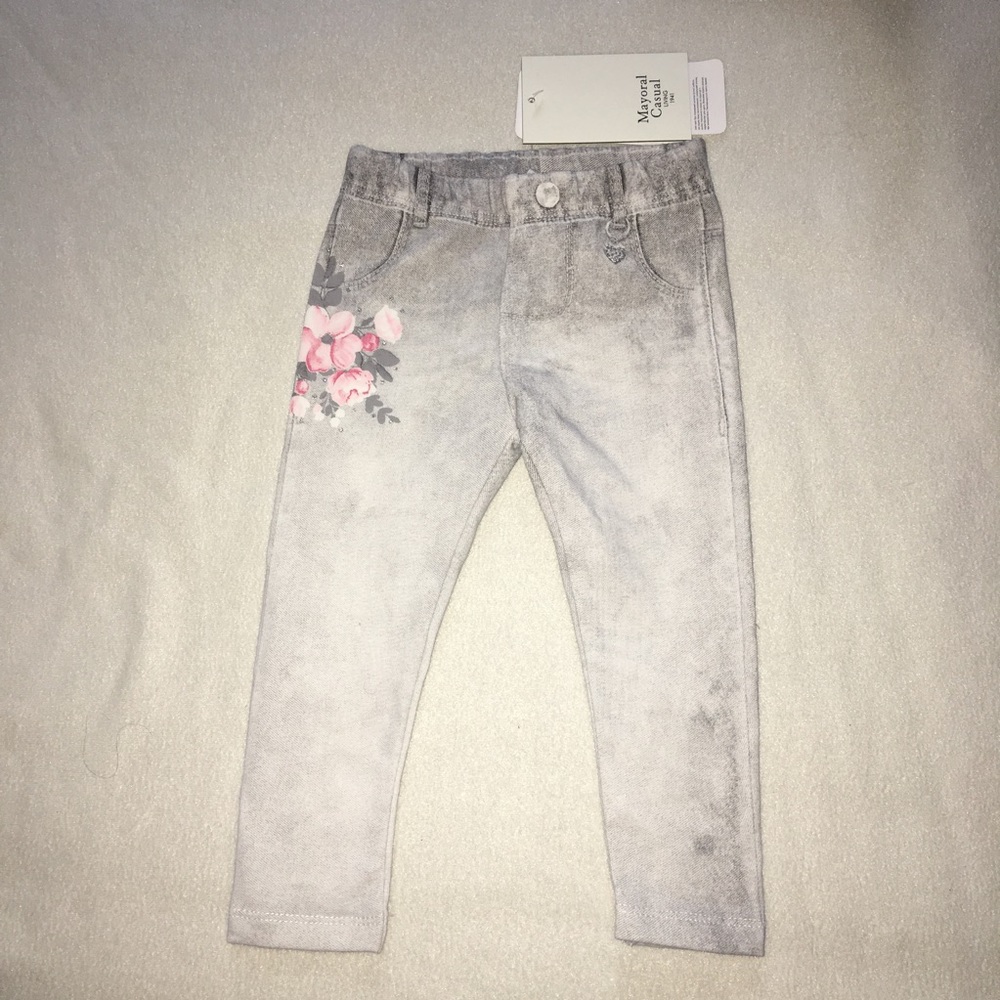Mayoral Girl Grey Ombre Leggings Floral design
