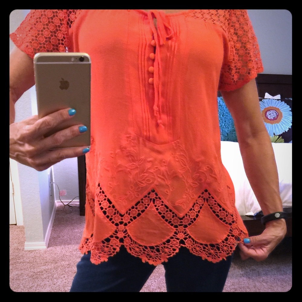 Beautiful Lace Orange Top