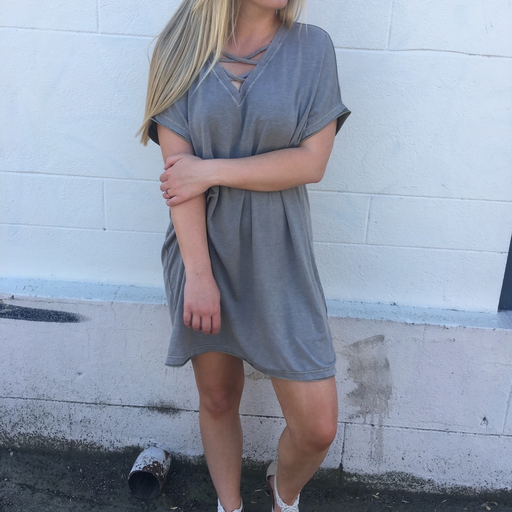 Olive Lace Up Dress