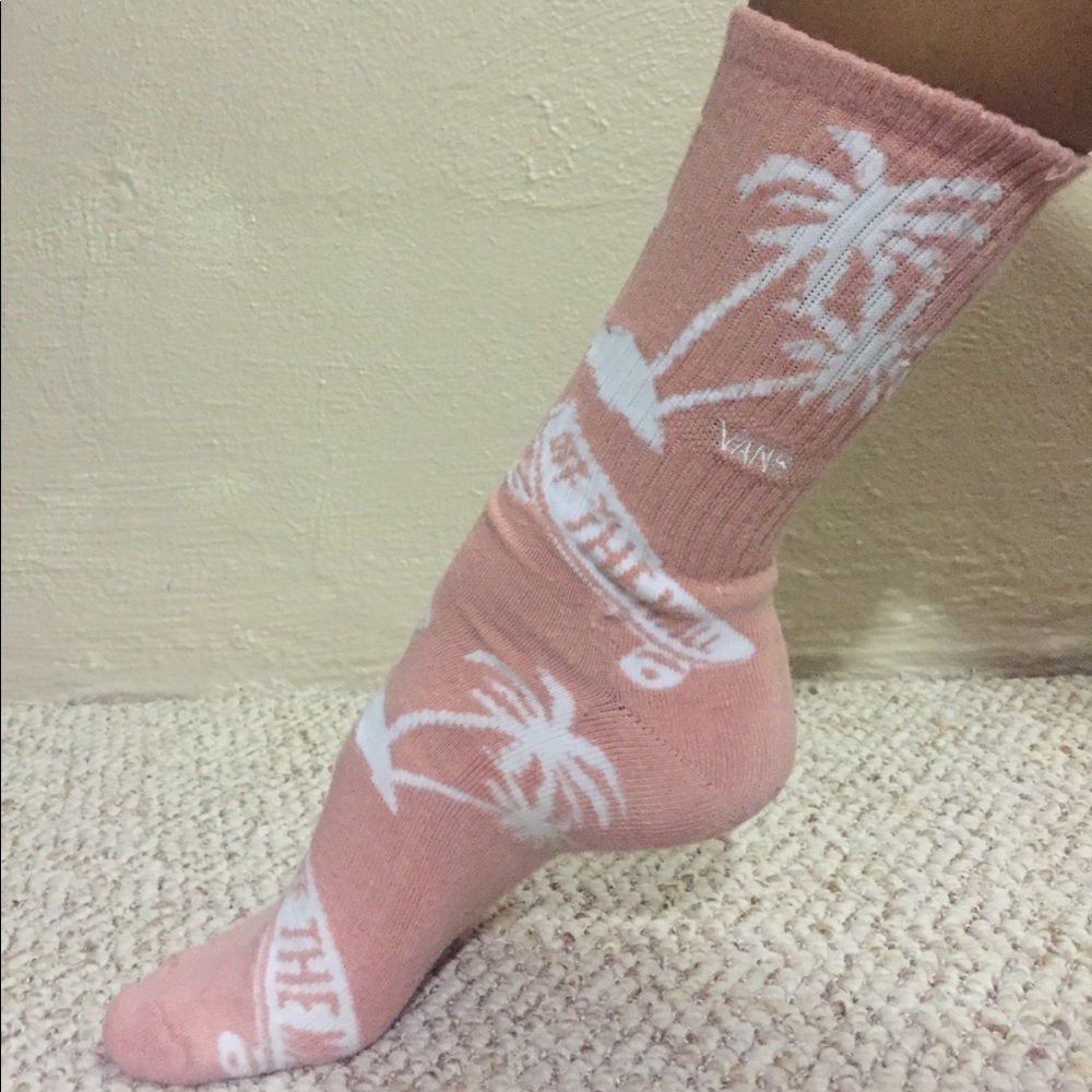 VANS men's socks-pink floral palm trees
