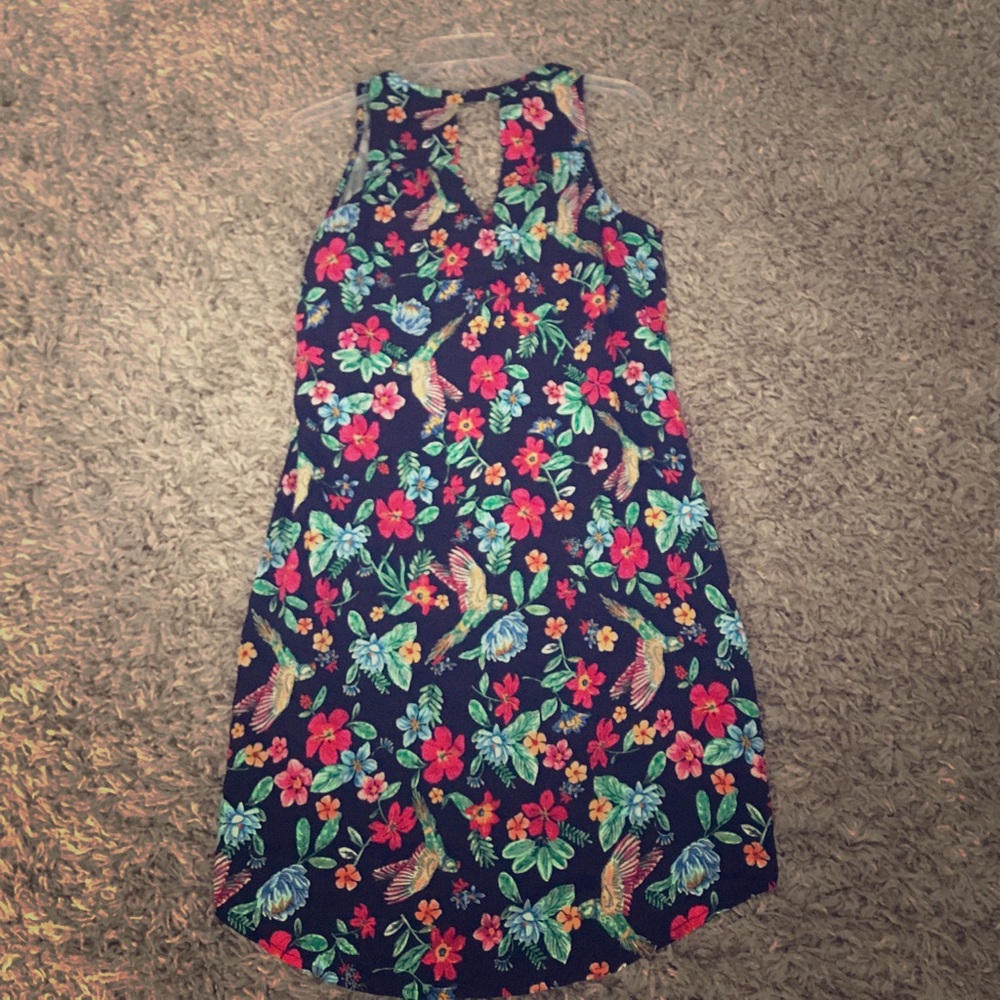 Knee length dress.