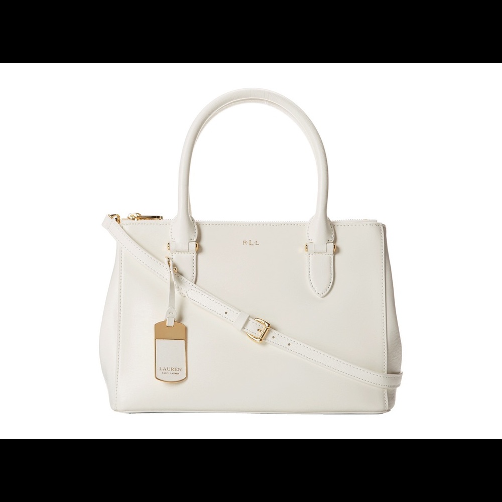 Large Ralph Lauren Newbury purse in classic white