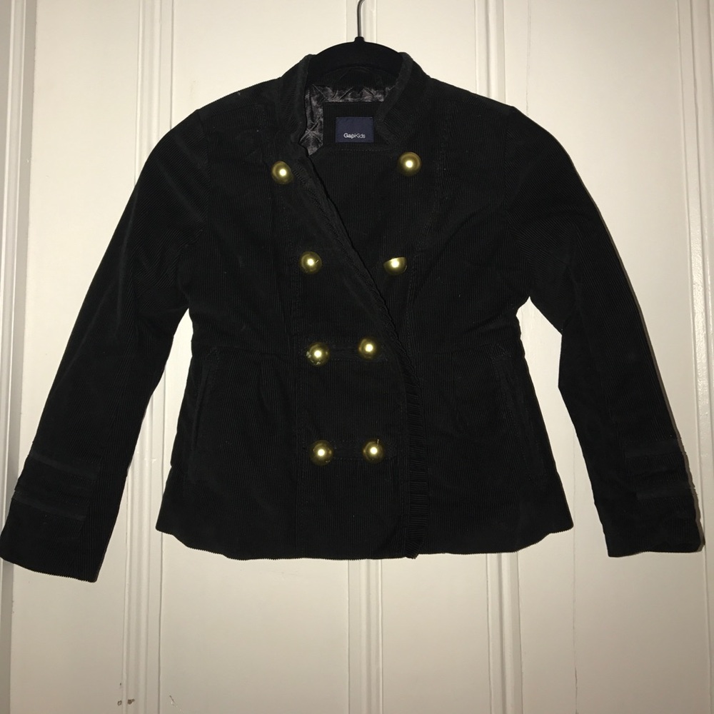 Gap kids girls black corduroy military small