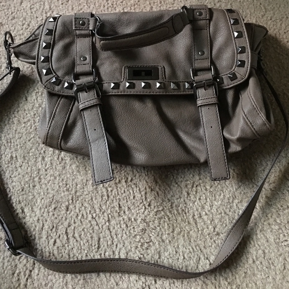 Grey studded crossbody