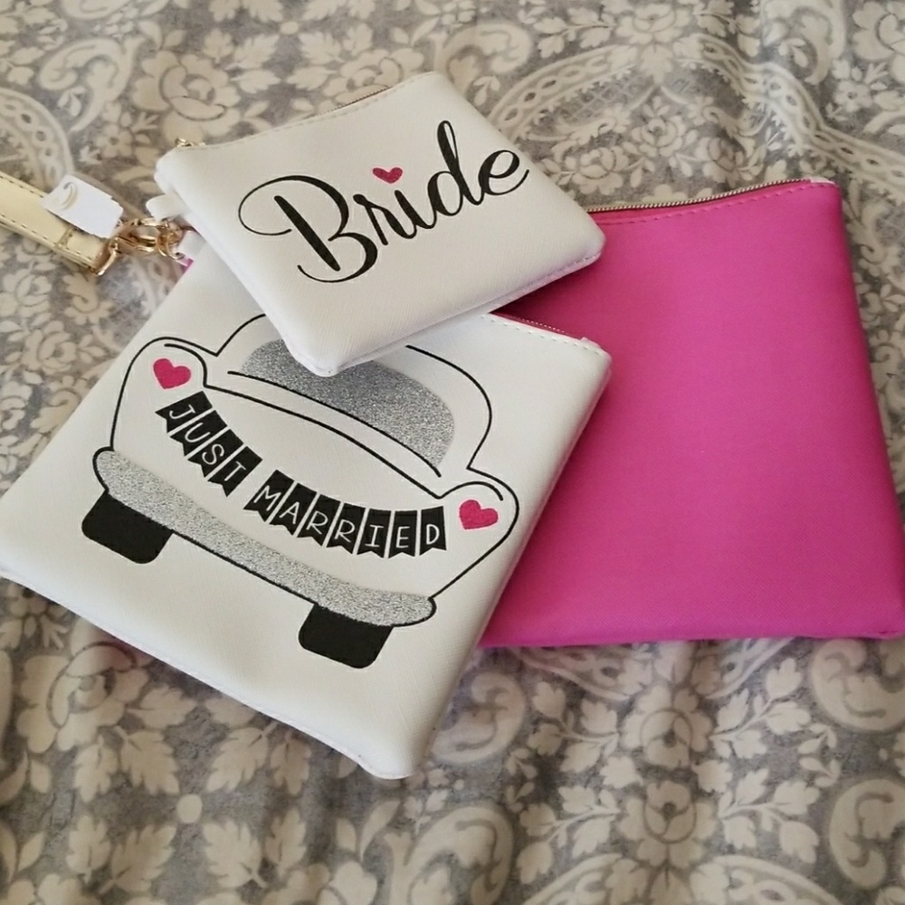 3 piece makeup bag set for Brides