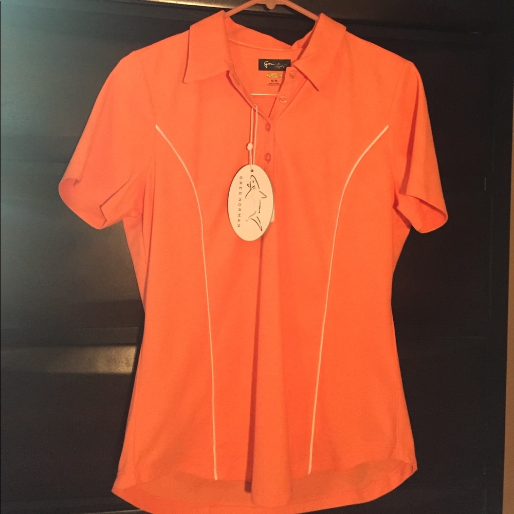 Greg Norman Orange Ladies Polo Top