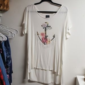 Anchor/floral shirt.
