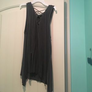 Grey American Eagle Soft & Sexy Tank (size large)