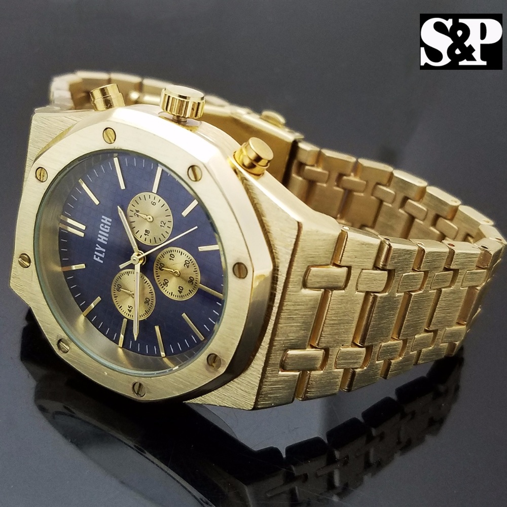 Stainless Steel Blue Dial Designer Style Watch