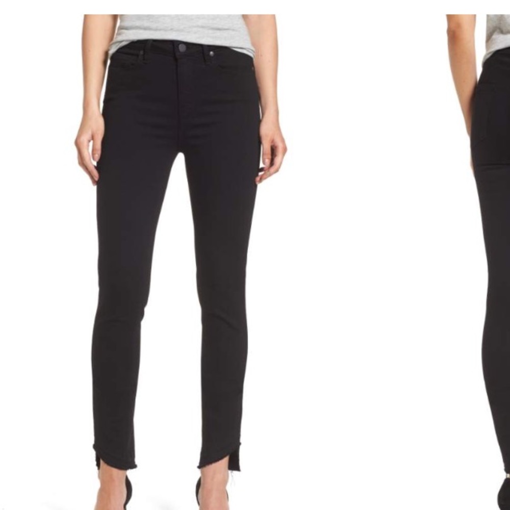 BNWT black Paige Hoxton undone hem skinny size 31