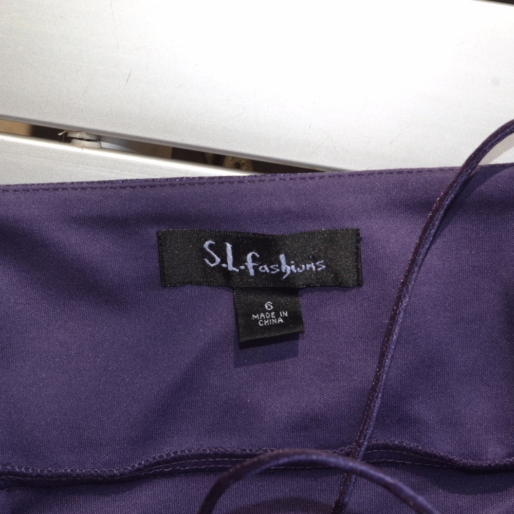 S.L.Fashions Purple ruffle dress - Picture 5 of 5
