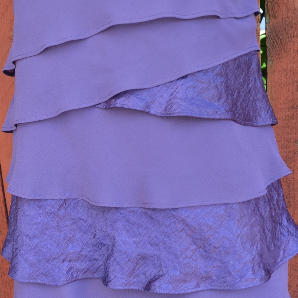 S.L.Fashions Purple ruffle dress - Picture 3 of 5