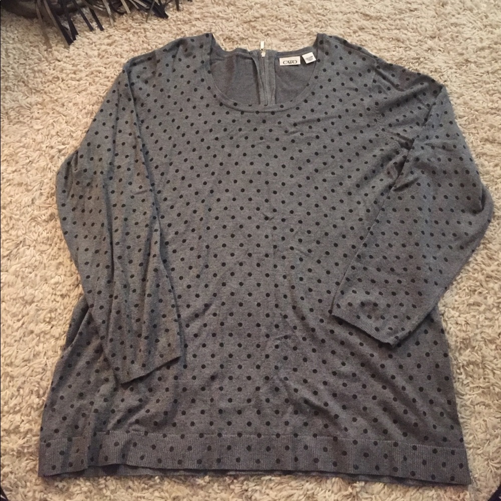Scoop neck sweater with zipper accent!
