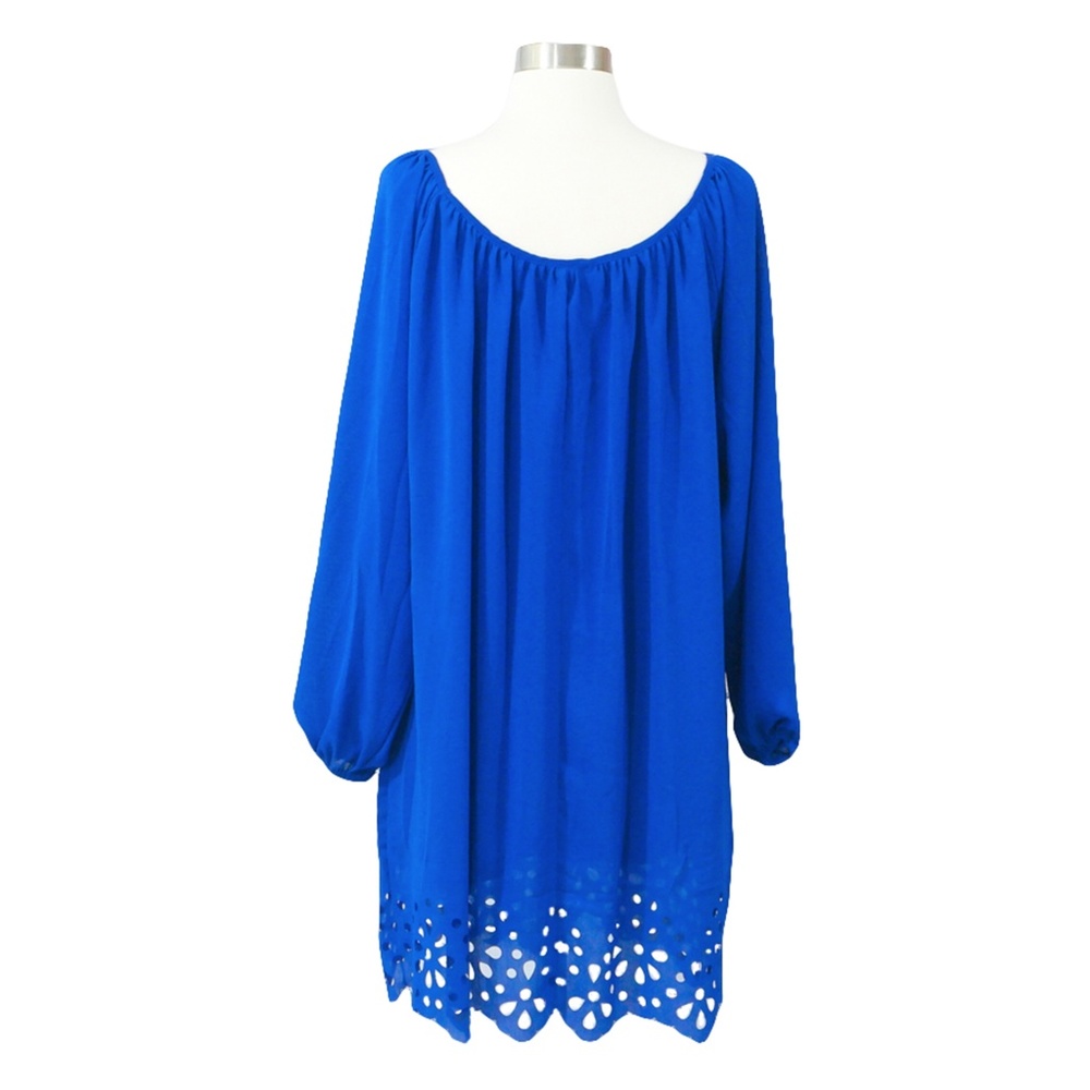 Royal Blue Boat Neck Cut Out Shift Dress - Picture 7 of 7