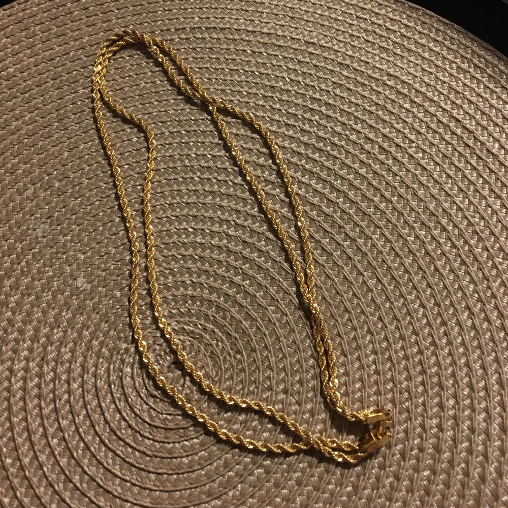 Double stranded gold plated braided necklace