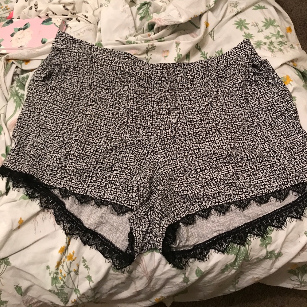 Black and white shorts