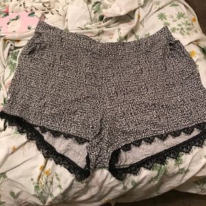 Black and white shorts