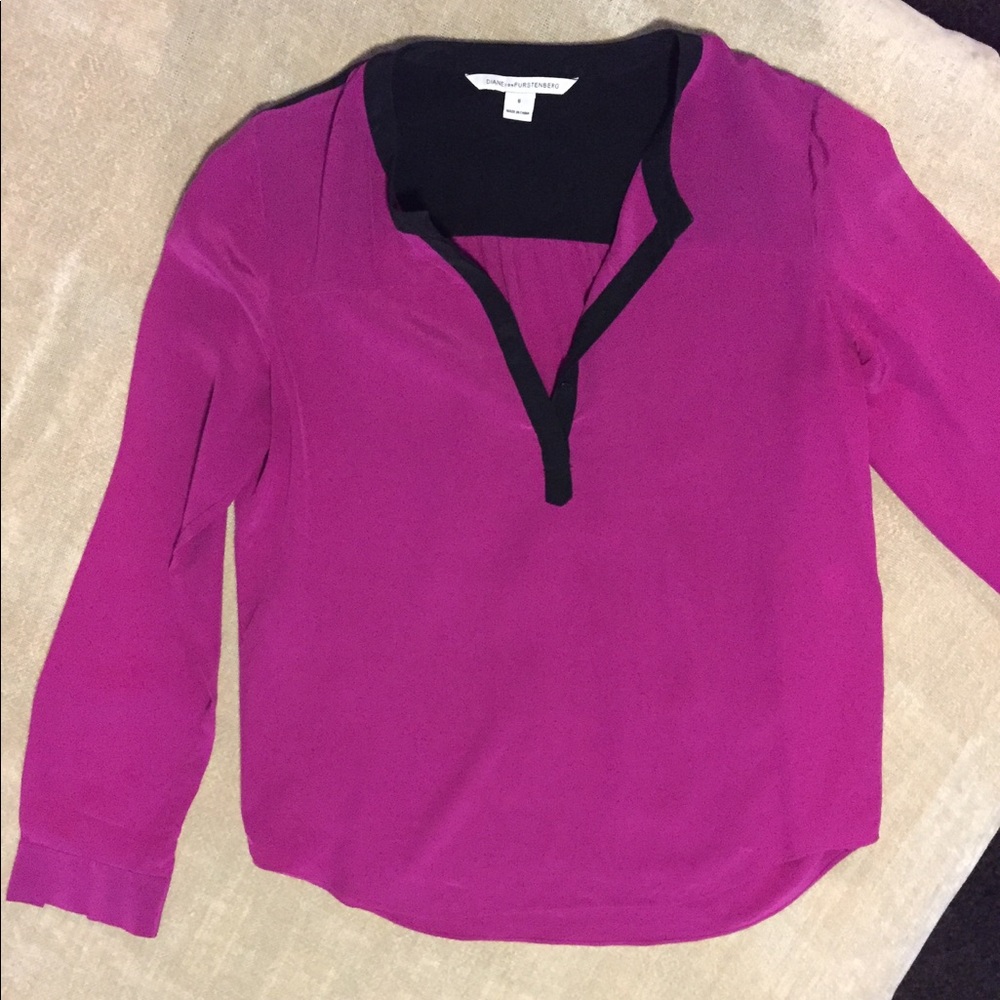 DVF Color Block Blouse