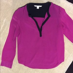 DVF Color Block Blouse
