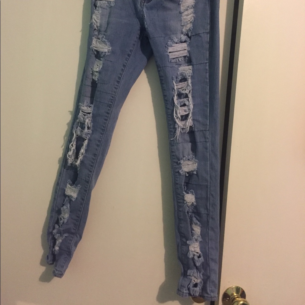 Distressed jeans