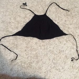 Garage brand black crop top halter top open back