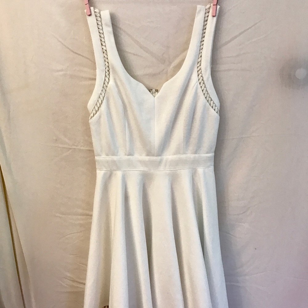 White Dress with Detailed Sleeves