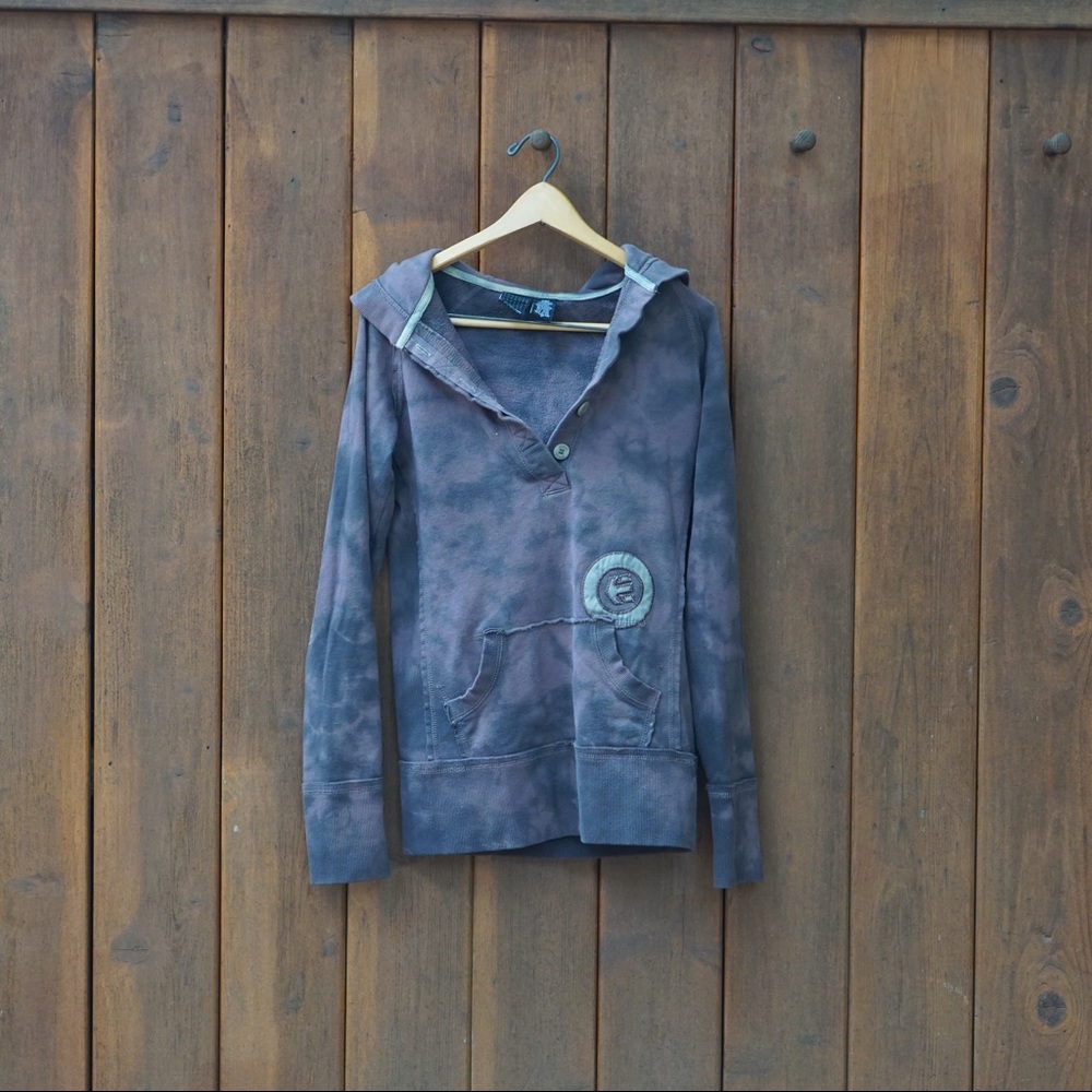 Etnies Tie-Dye Purple + Gray Pullover, Sz S