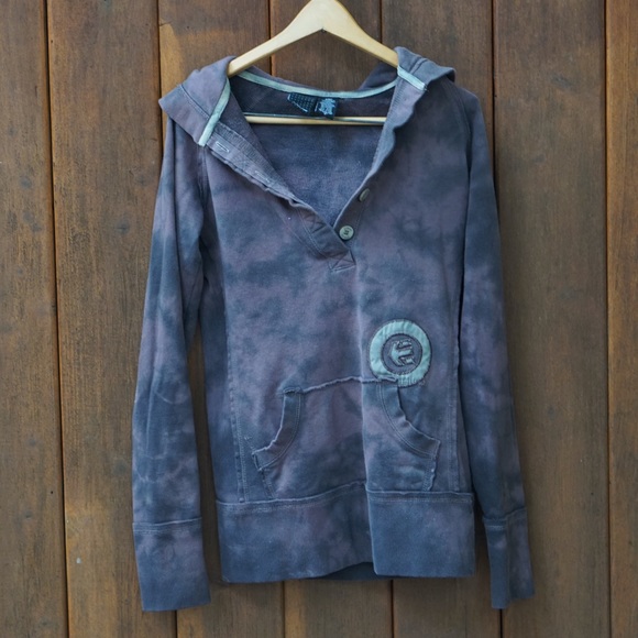 Etnies Tie-Dye Purple + Gray Pullover, Sz S - Picture 2 of 4