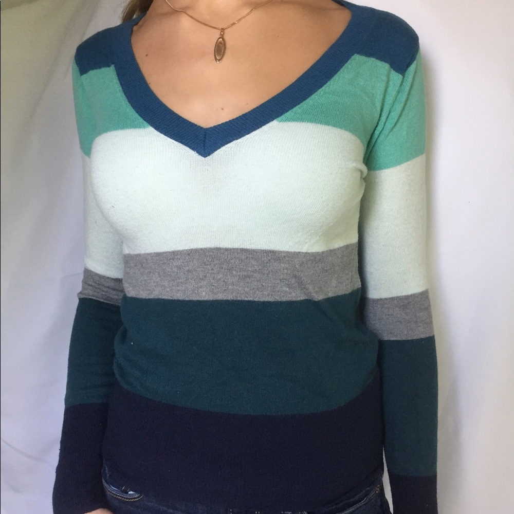 Soft Striped Form Fitting Sweater