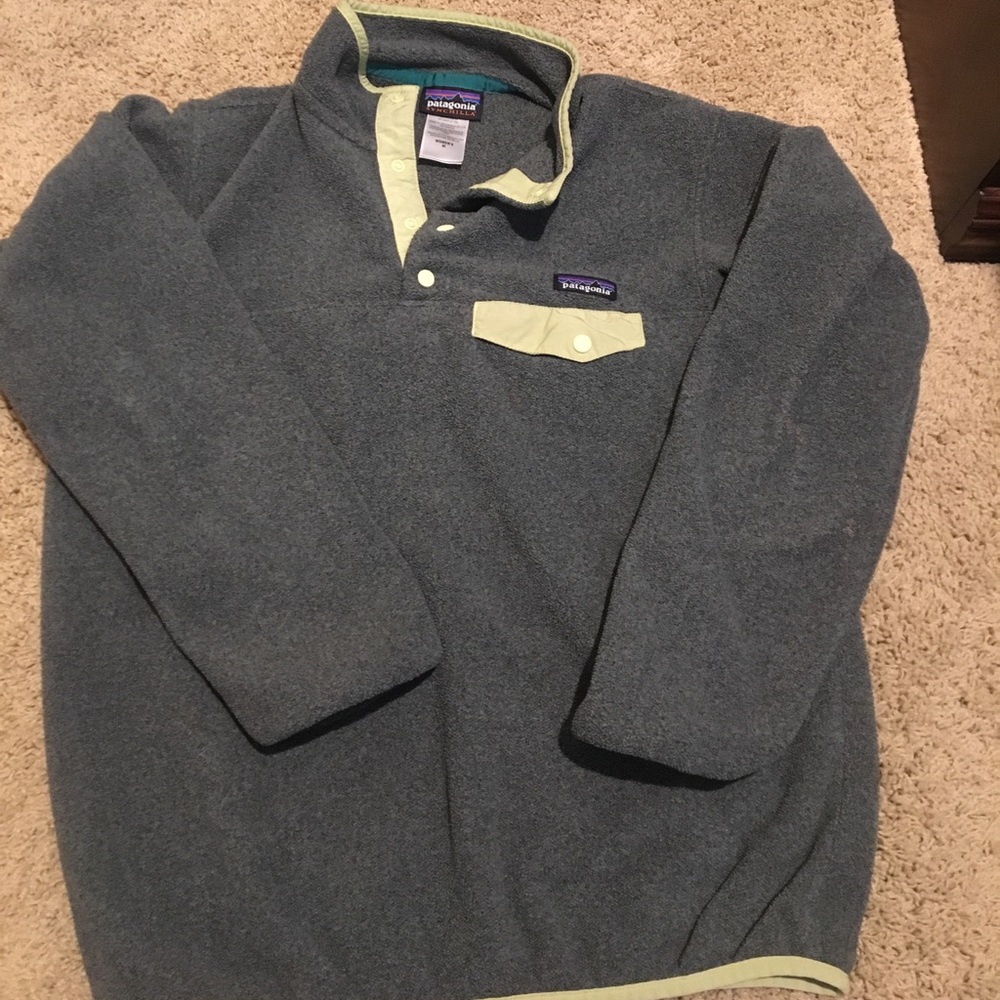 Gently worn Grey and Lime green Patagonia Fleece