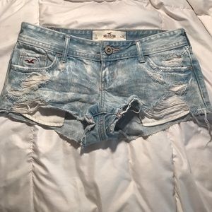 Light wash denim shorts