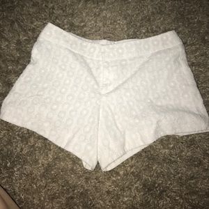 White Patterned Shorts