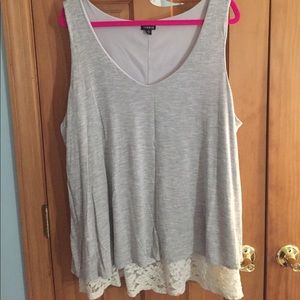 TORRID V neck gray tanK